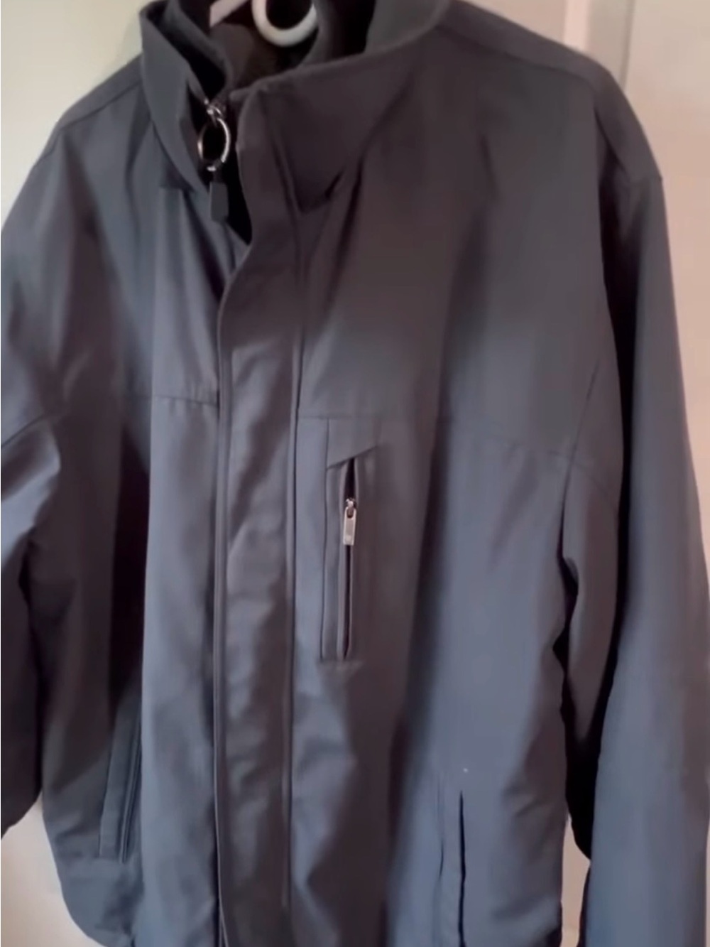 Weatherproof Men’s Charcoal Raincoat with Zip Chest Pocket